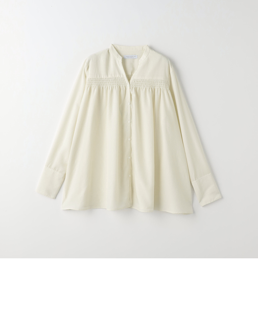 シャーリングギャザー スキッパーブラウス <A DAY IN THE LIFE>