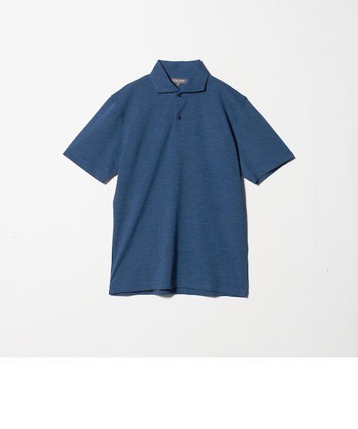 メランジ カノコ ワイドカラー ポロシャツ＜A DAY IN THE LIFE＞