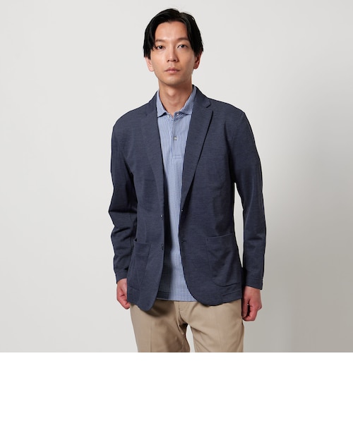 【NAVY】メランジ カノコ カーディガンジャケット-吸水速乾-<A DAY IN THE LIFE> メランジ カノコ カーディガンジャケット＜A DAY IN THE LIFE