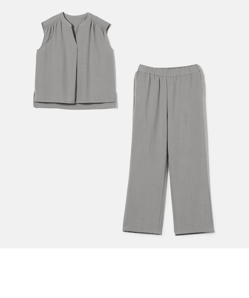 キーネックブラウス+ワイドパンツ ‐ウォッシャブル‐ ＜A DAY IN THE LIFE＞