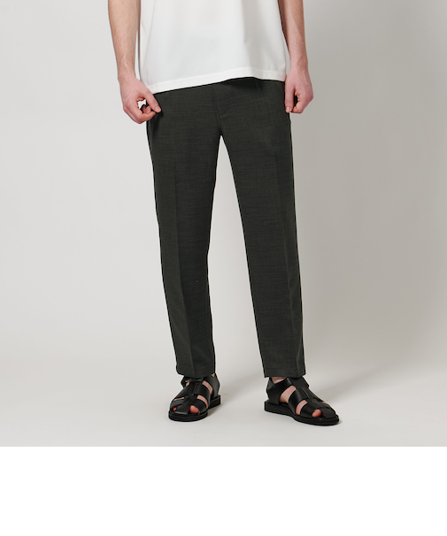 リネンライク スラブツイル 1プリーツ イージーパンツ-吸水速乾-<A DAY IN THE LIFE>