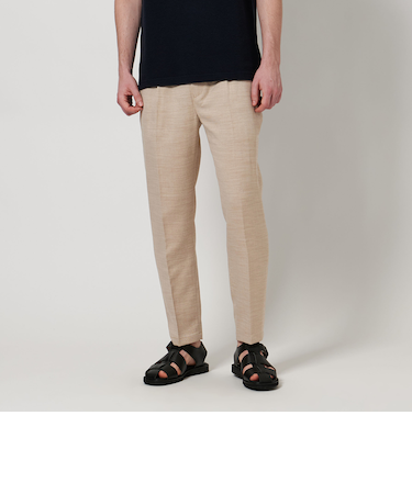 リネンライク スラブツイル 1プリーツ イージーパンツ-吸水速乾-<A DAY IN THE LIFE>