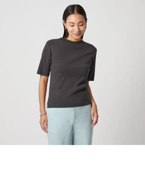 極美品 UNITED ARROWS 2024SS Cボトルネックニット パープル clear ニット セーター ボトルネックゆるニットプルオーバー