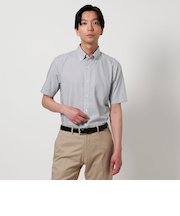 クールマックス クロス ボタンダウン ショートスリーブシャツ-イージーケア・吸水速乾-＜A DAY IN THE LIFE＞