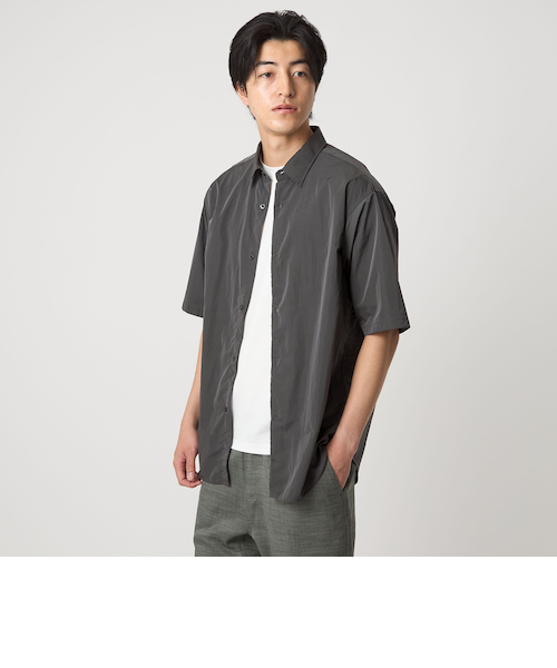 グロッシーナイロン リラックスレギュラーカラー シャツ-吸水速乾-＜A
