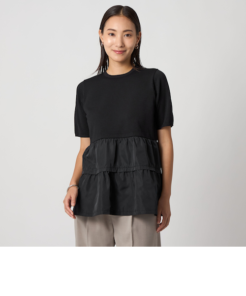 ユナイテッドアローズ今期ペプラムニットオフホワイト新品未使用 UNITED ARROWS（ユナイテッドアローズ）の「P ペプラム ショート