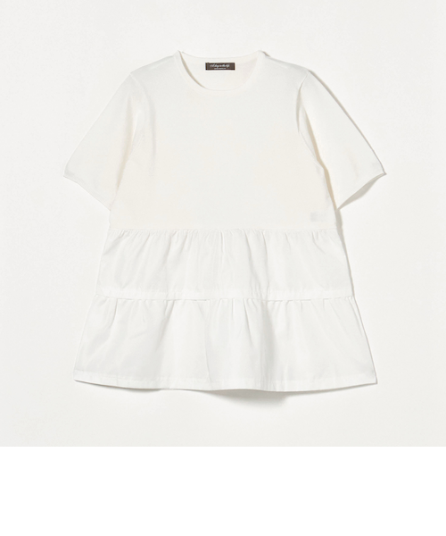 ユナイテッドアローズ今期ペプラムニットオフホワイト新品未使用 コンビ ペプラムニット ‐ウォッシャブル‐ ＜A DAY IN THE LIFE