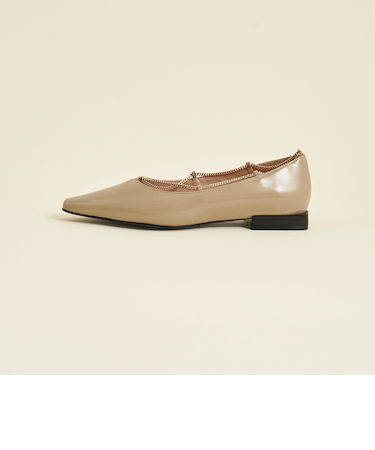 チェーンカップヒール フラット15●↑