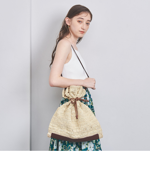 美品☆　ユナイテッドアローズ　ラフィア ドロスト トートバッグ UNITED ARROWS ARROWS(ユナイテッドアローズ) ラフィア ドロスト