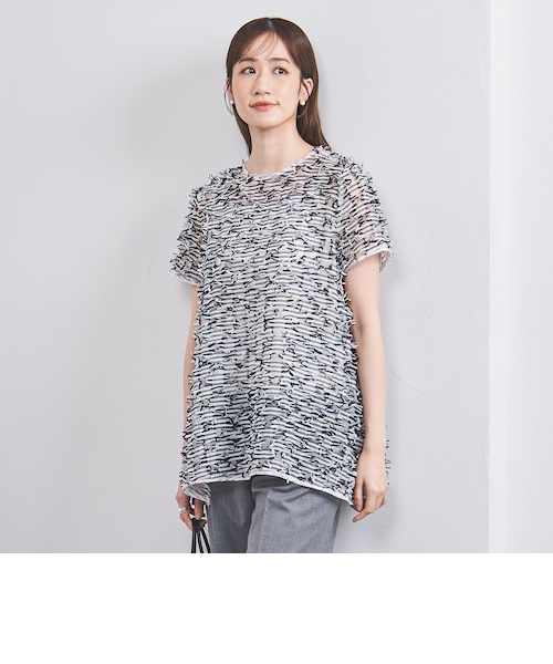 UNITED ARROWS リボンカットジャカード ショートスリーブ ブラウス リボン カットジャカード ショートスリーブ ブラウス