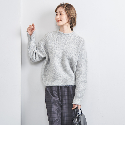 2024AW ユナイテッドアローズ　フラッフィクルーネックニット　LT.GRAY フラッフィ クルーネック ニット｜ユナイテッドアローズ アウトレット