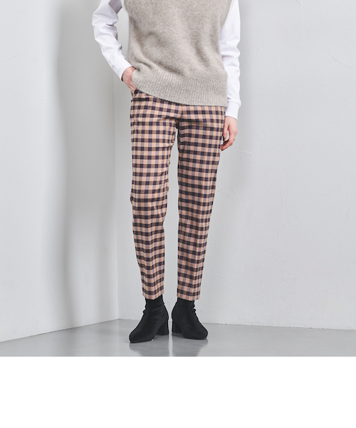 ユナイテッドアローズ　ギンガムチェック　パンツ シャイニー ギンガムチェック パンツ