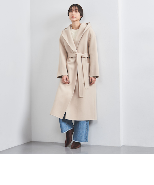 【美品】United Arrows ウールリバー　ショートコート　オフ白 ウールリバー フードコート｜ユナイテッドアローズ アウトレットの