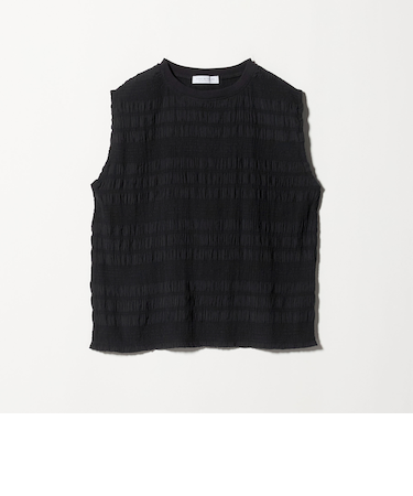 シャーリング ノースリーブ ブラウス＜A DAY IN THE LIFE＞