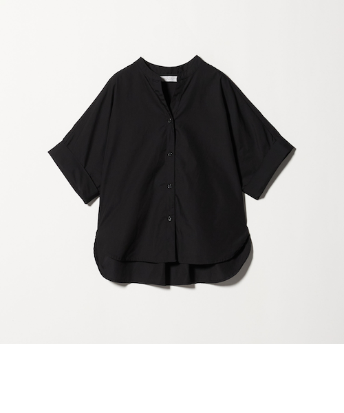 LOEFF＞トロピカルウール スキッパー ノースリーブ ブラウス