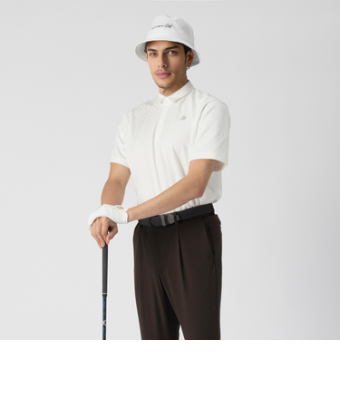 メンズ ヘリンボーン ポロシャツ