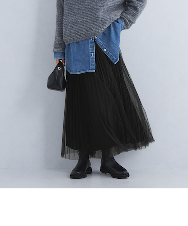 ［size SHORT/TALLあり］2WAY チュール プリーツ スカート