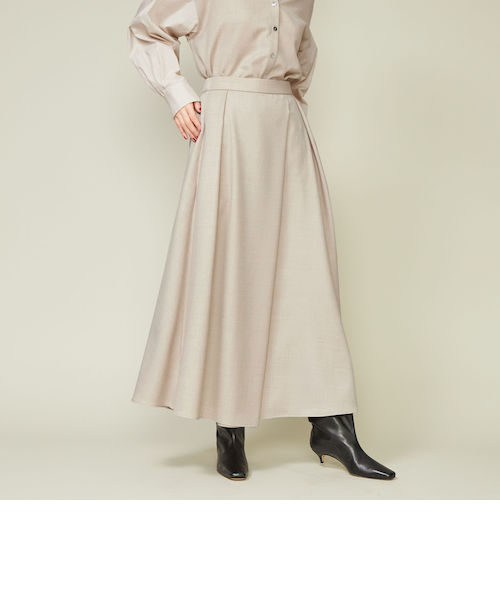 美品★conte アシンメトリー タック ロングスカート ネイビー conte＞アシンメトリー タック ロングスカート｜ユナイテッド