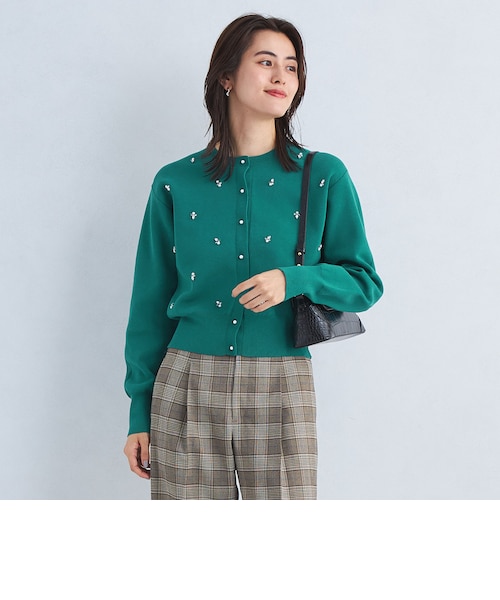 （新品）UNITED ARROWS green labelビジュー　カーディガン ドットビジュー ニット カーディガン -ウォッシャブル-｜ユナイテッド