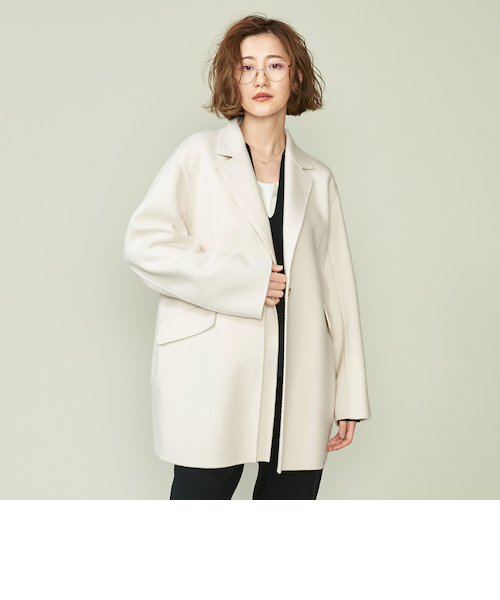 ＜conte＞ ダブルラペル リバーコート d052807b-fe11-44e4-9f9f-