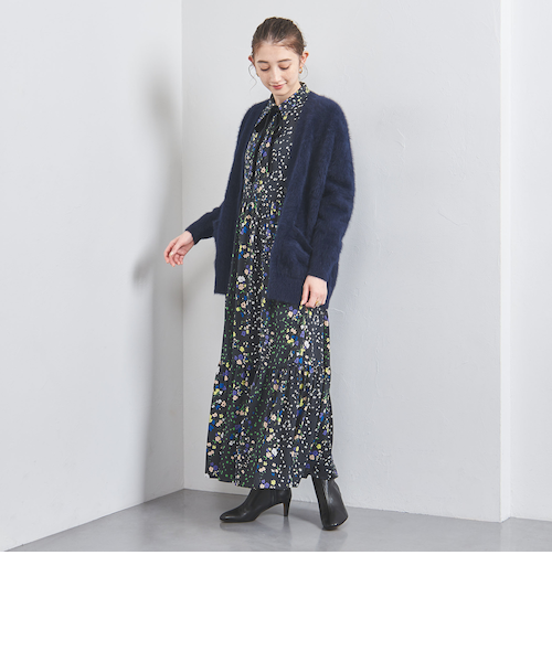 ユナイテッドアローズ 黒ニットカーディガン ファーポケット付き UNITED ARROWS（ユナイテッドアローズ）の「W フォックスファー