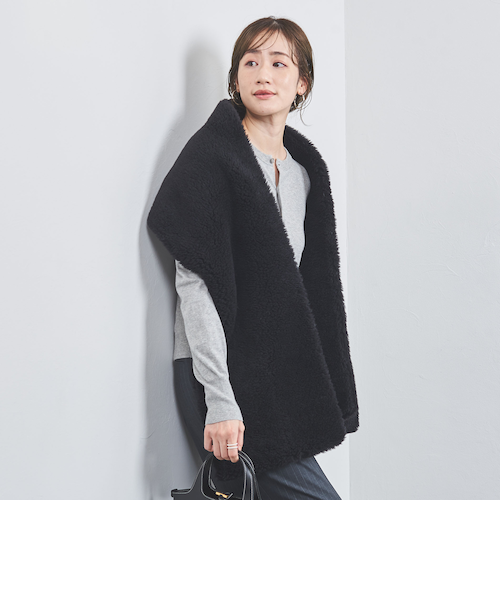 ボア ストール ブラック｜ユナイテッドアローズ アウトレットの