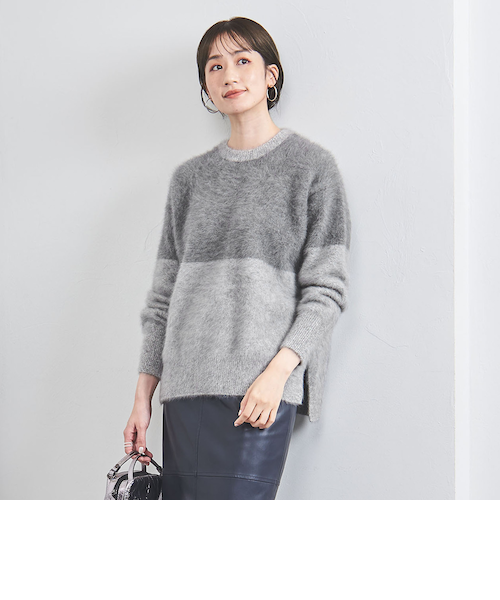 【美品】ユナイテッドアローズ　カシミヤ　フォックス クルーネックニット　シャギー フォックスカシミヤ クルーネック ニット 24FW