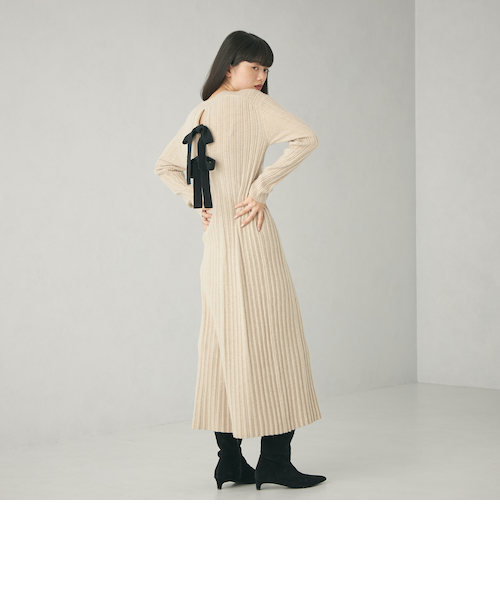 EMMEL REFINES＞EM バックリボン ニットワンピース｜ユナイテッド