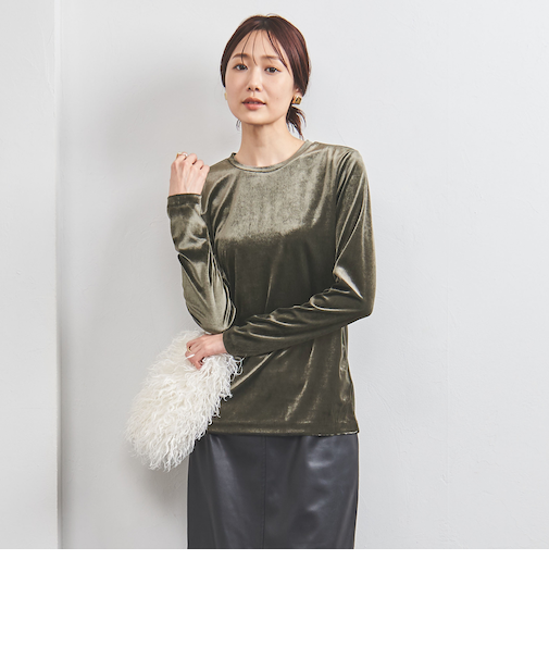 ベロア ロングスリーブ カットソー