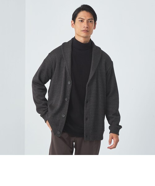 GIM＞24FW ローゲージ 鹿の子 ショール カーディガン -ウォッシャブル 