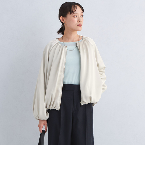 サテン ギャザー ノーカラー ブルゾン｜ユナイテッドアローズ