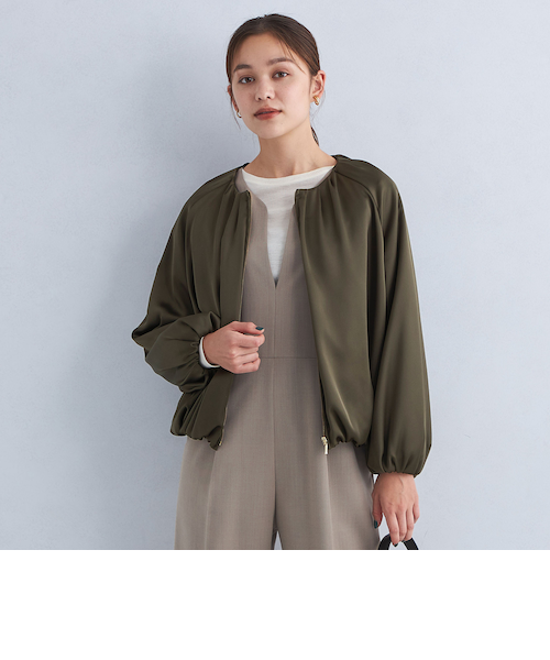 サテン ギャザー ノーカラー ブルゾン｜ユナイテッドアローズ