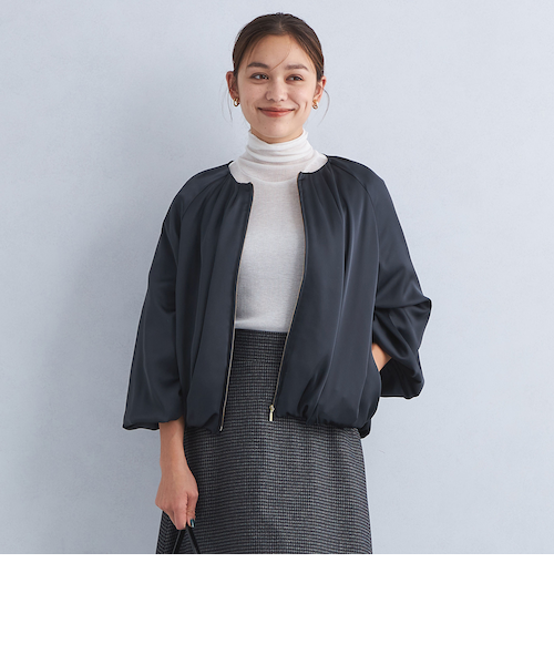 サテン ギャザー ノーカラー ブルゾン｜ユナイテッドアローズ