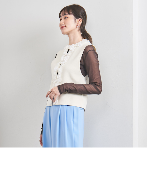 UNITED ARROWS フラワーモチーフニットベスト 3D フラワーモチーフ ニットベスト｜ユナイテッドアローズ