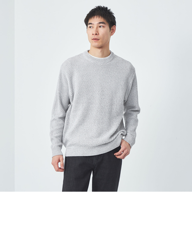 ネットヤーン ツイル クルーネック ニット