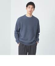 ネットヤーン ツイル クルーネック ニット