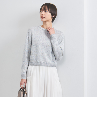 カラースパンコール クルーネック ニット