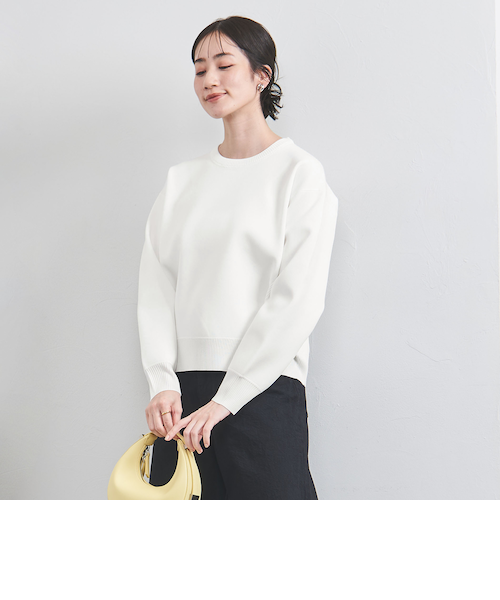 スウェットライク クルーネック ニットプルオーバー｜ユナイテッド