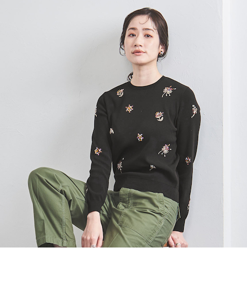 ユナイテッドアローズ　3D フラワーモチーフ ロングスリーブ ニット UNITED ARROWS（ユナイテッドアローズ）の「3D フラワーモチーフ