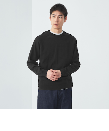 ハイツイスト コットン ラグラン クルーネック ニット