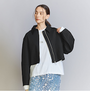 裏毛 クロップド ジップカーディガン