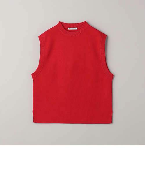 コットンカシミヤミラノリブ ニットベスト -ウォッシャブル