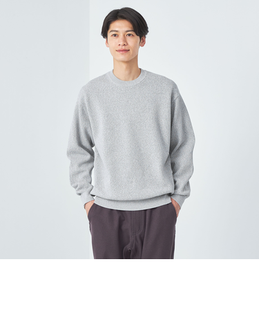 クリアコットン ミックス カノコ クルーネック ニット -ハンドウォッシャブル-
