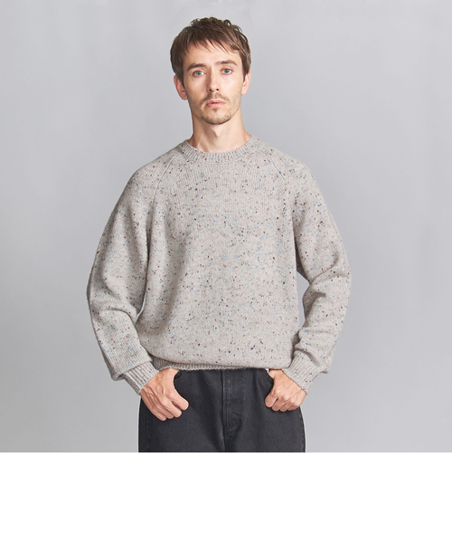 UNITED ARROWS フォックス カシミヤ クルーネックニット グレー