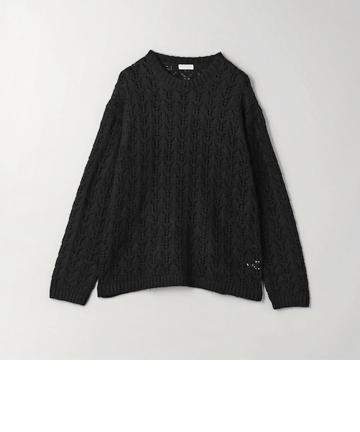 リーフ パターン モヘヤミックス ニット