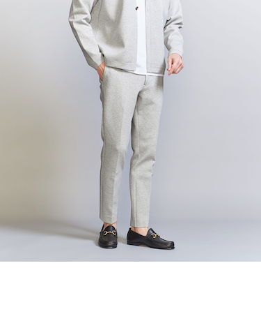 【WARDROBE SMART】ダブルニット ノープリーツ スラックス パンツ/セットアップ対応