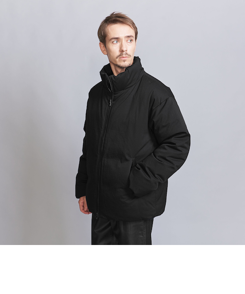 BEAUTY&YOUTH 小松マテーレ スタンドカラーダウン 黒 小松マテーレ スタンドカラー ダウンジャケット -700FP 撥水機能