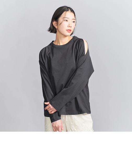 コットン スリットスリーブ Tシャツ