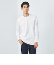 スパニッシュピマ ミックス クルーネック Tシャツ