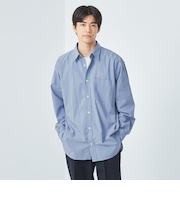 FINE BASIC シャンブレー レギュラーカラー シャツ -ストレッチ-
